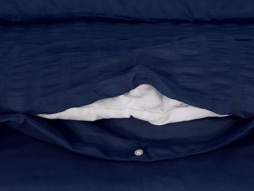 Seersucker Duvet Cover Set with Coordinating Pillowcases